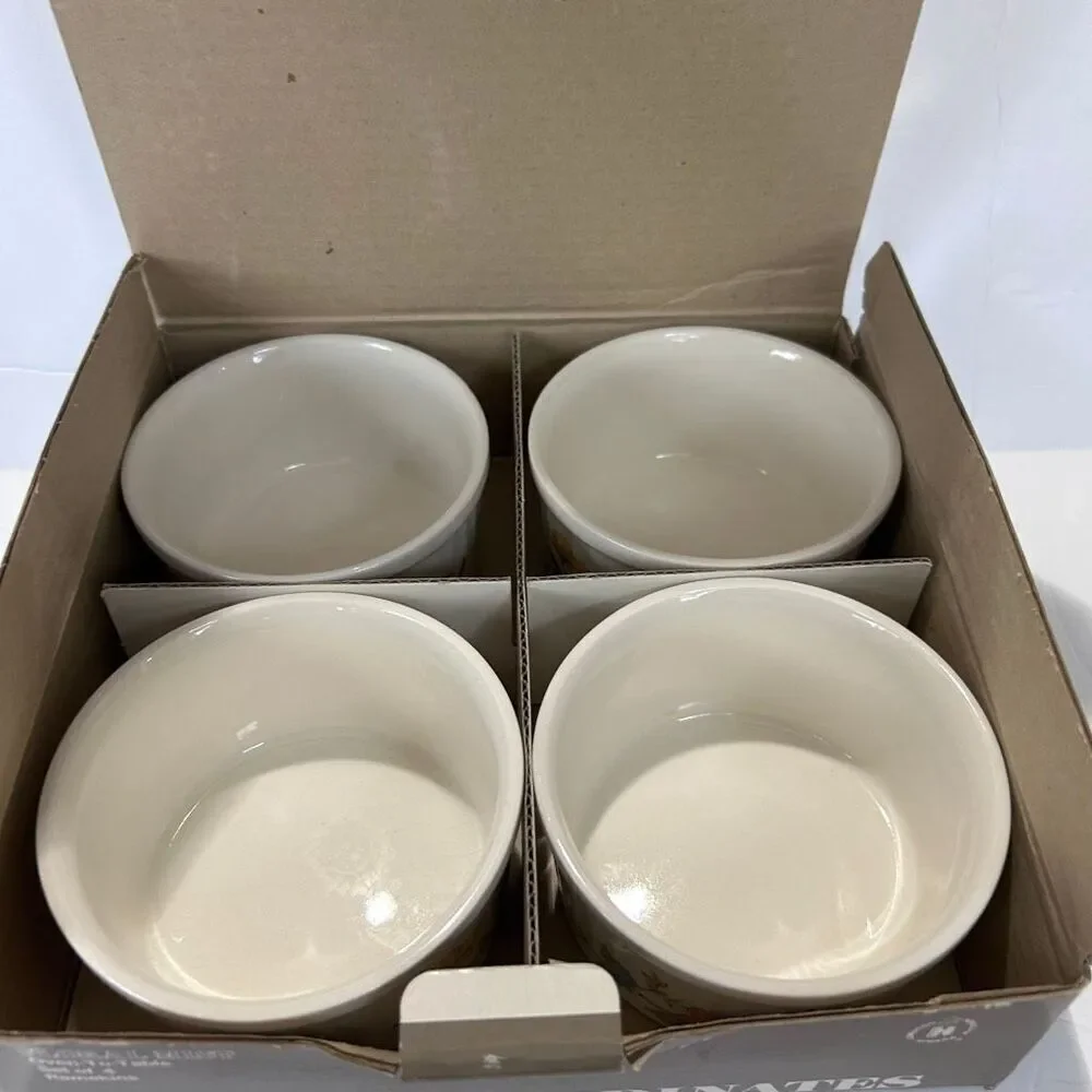 Vintage Himark Floral Mist 4 Ramekin Set NIB